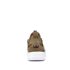 Supra Mens TITANIUM Olive/white Low Top Shoes | CA-12611